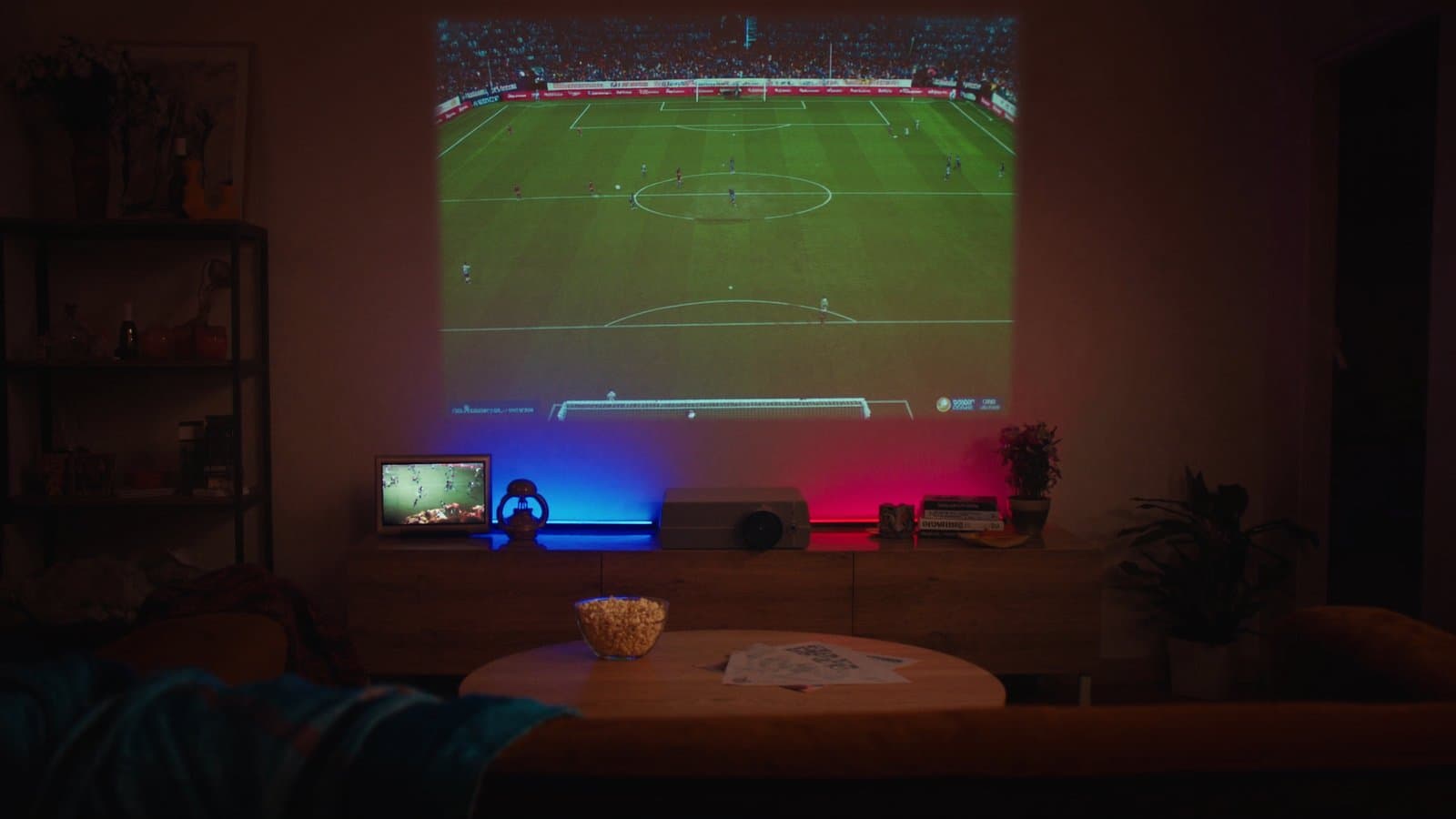 Salon décoré pour soirée match France