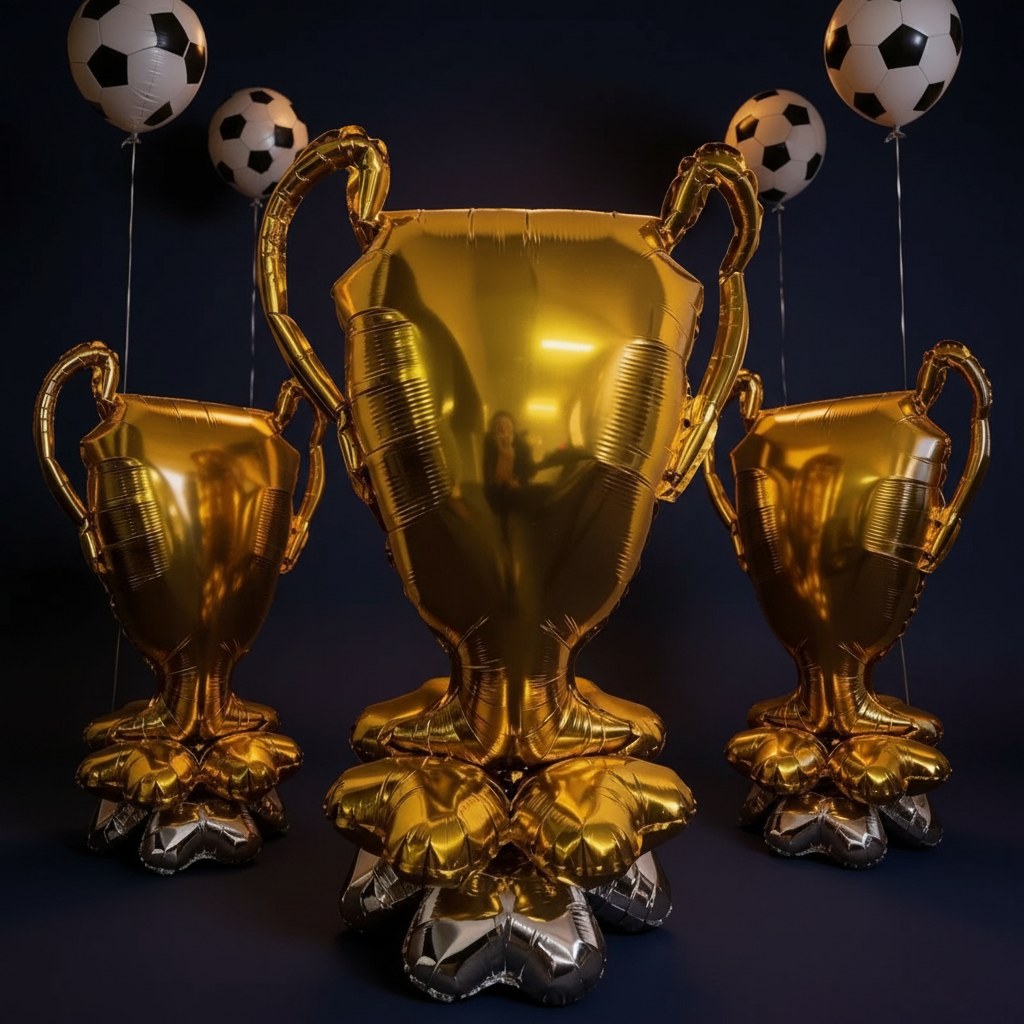 Set de 3 Ballons Trophée Football · Décoration Soirée