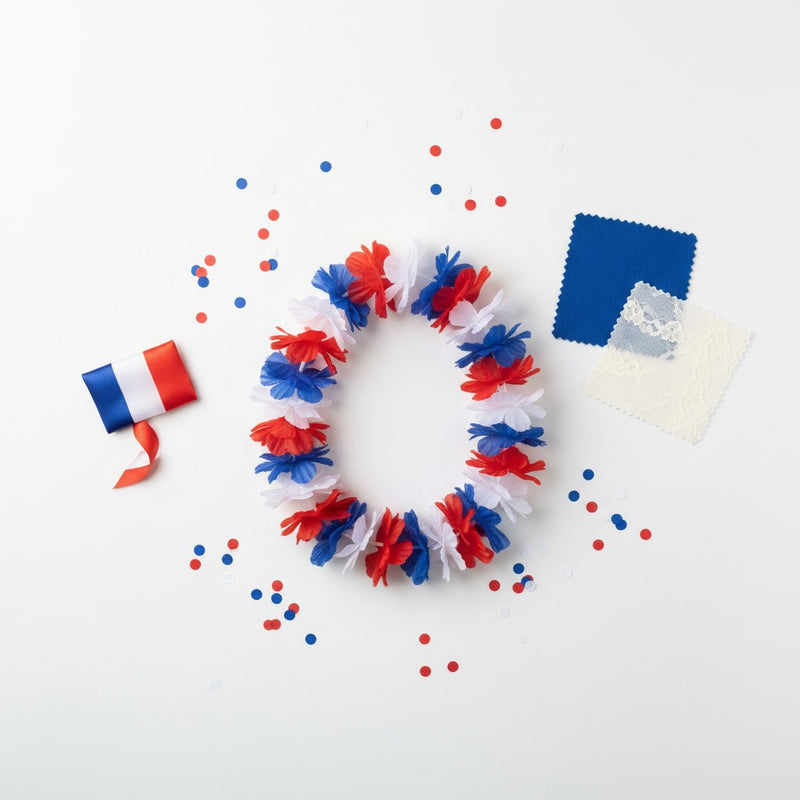Collier Hawaïen Supporter France · Accessoire Tricolore