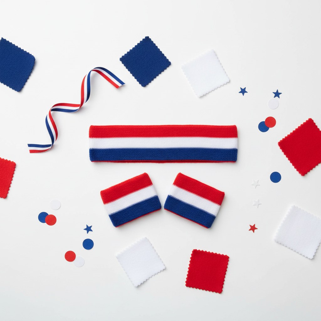 Bandeaux Éponge Tricolore Supporter · Lot de 3