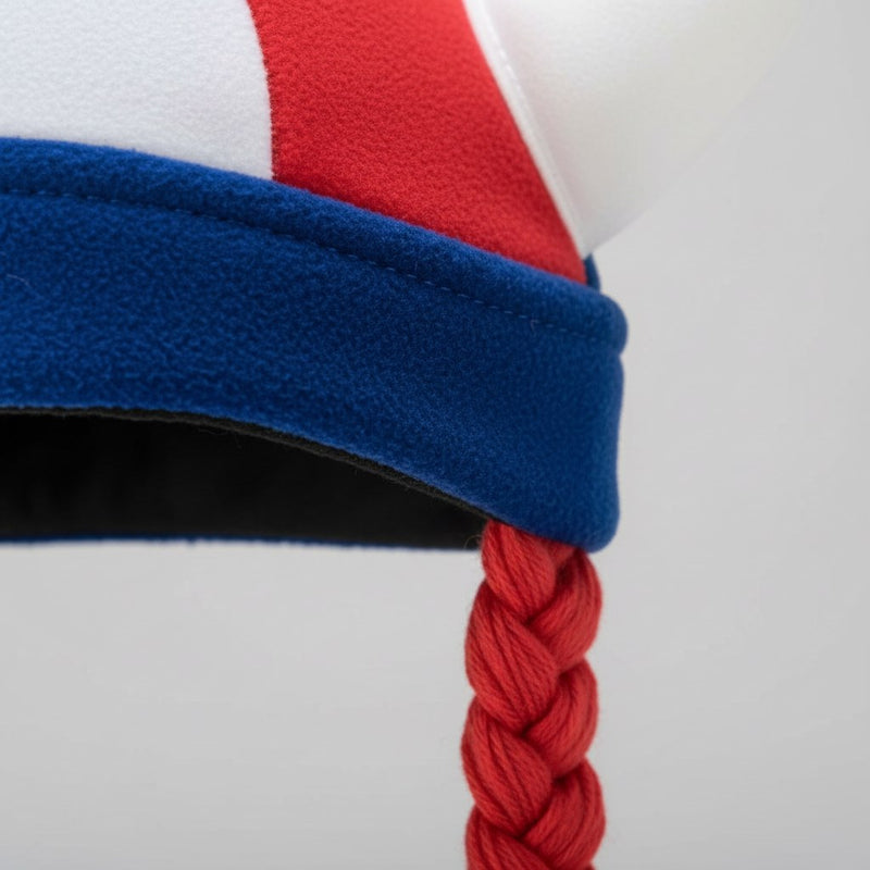 Casque de Gaulois Supporter avec Tresses · Tricolore