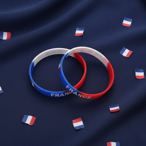 2 Bracelets Silicone France Tricolore