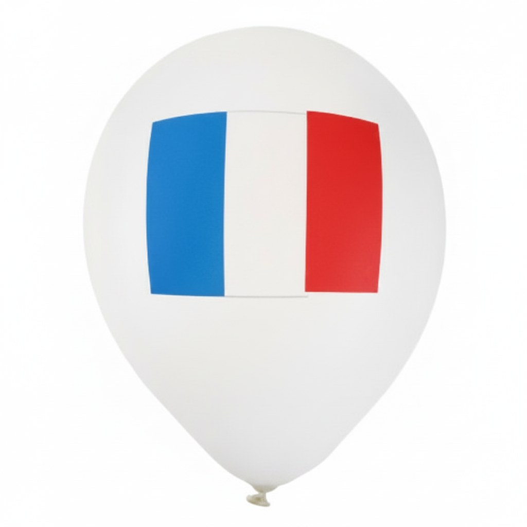 Ballons Latex Tricolores Supporter · Lot de 8
