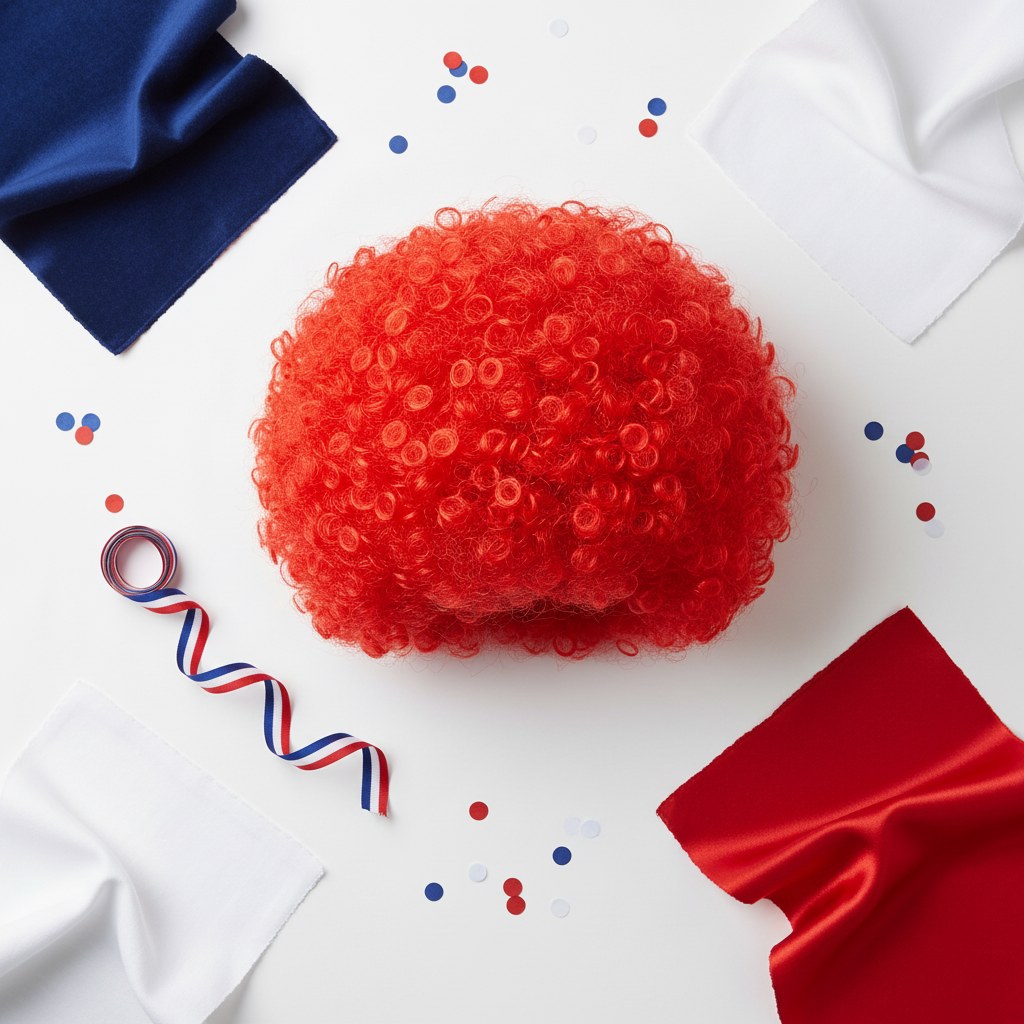 Perruque Clown Rouge · Accessoire Fête Adulte