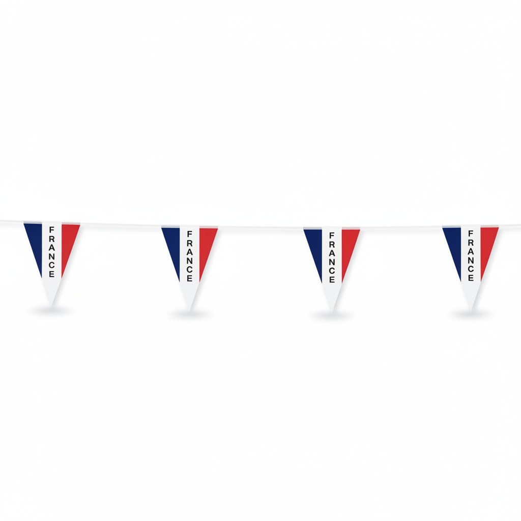 Guirlande 20 Fanions Tricolores France · 10 mètres