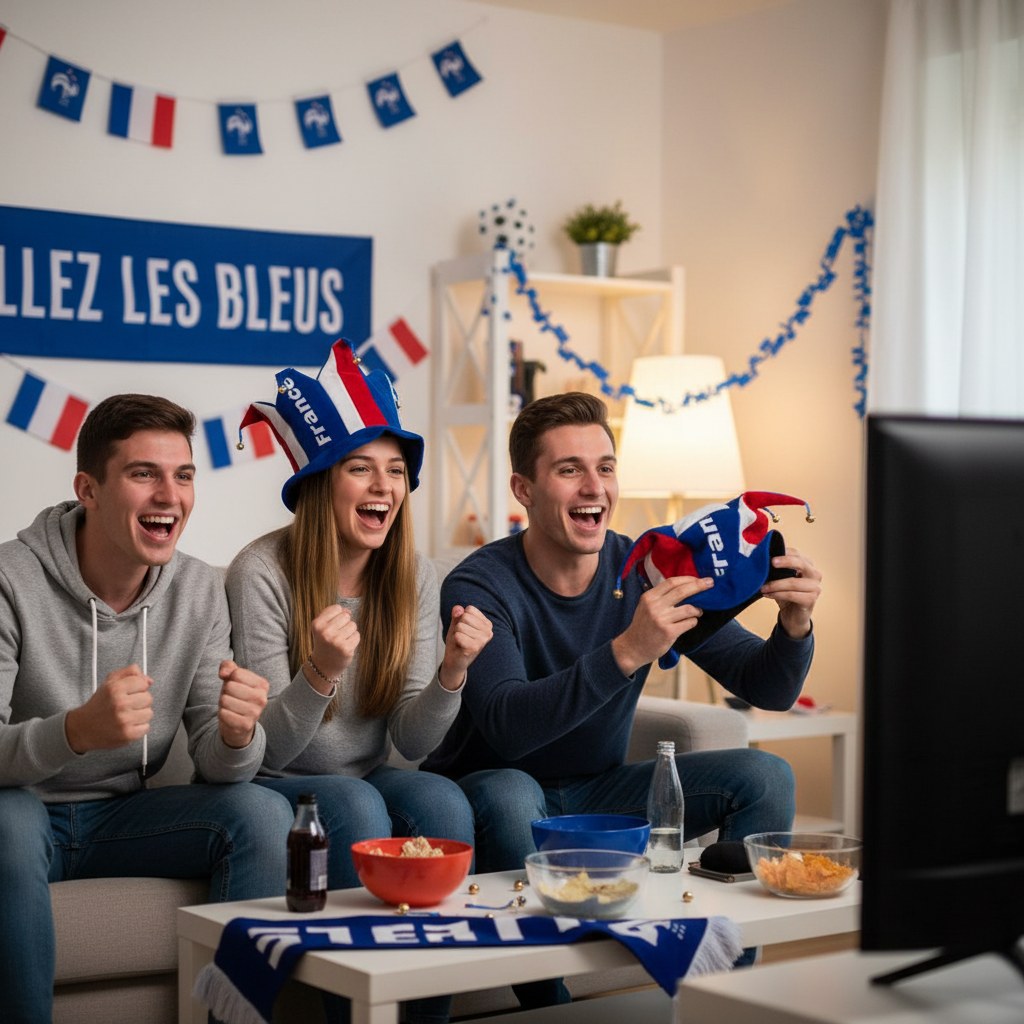 Chapeau Supporter France · Accessoire Tricolore Soirée Match