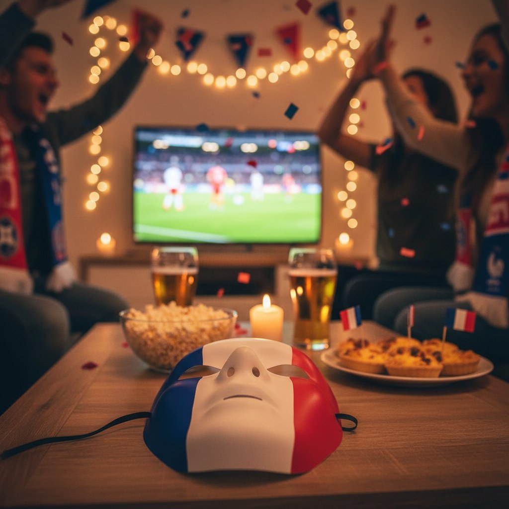 Masque Supporter Tricolore France · Accessoire Soirée