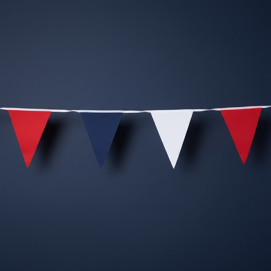 Guirlande Fanions Gigantesque Tricolore · 10 mètres