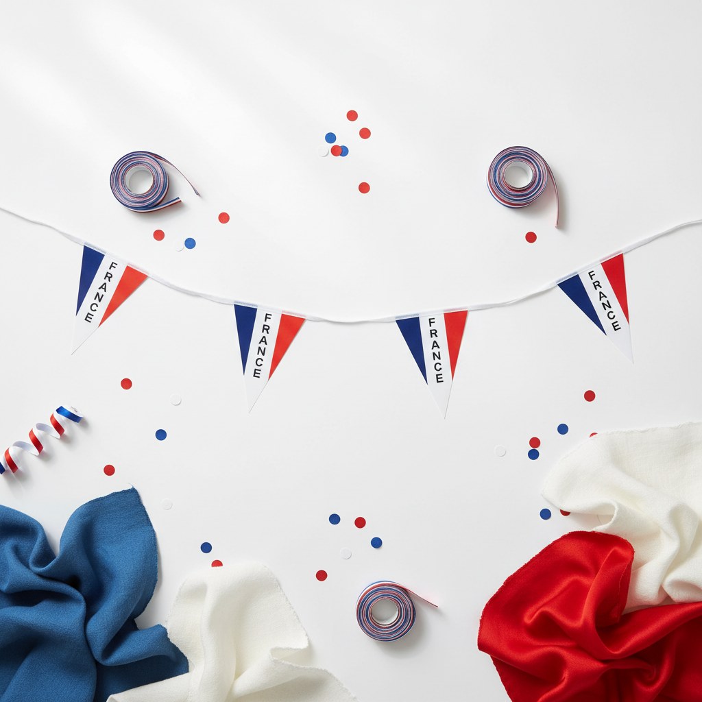 Guirlande 20 Fanions Tricolores France · 10 mètres