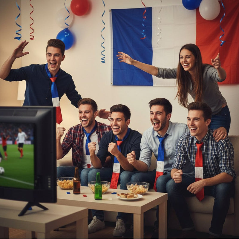 Cravate Tricolore France · Accessoire Supporter