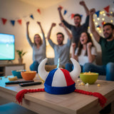 Casque de Gaulois Supporter avec Tresses · Tricolore