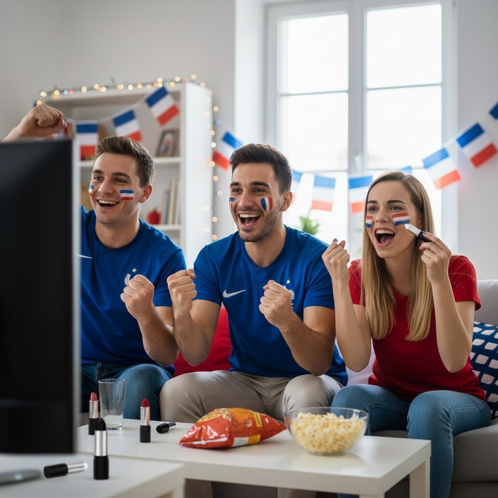 Kit 3 Craies de Maquillage Supporter · Bleu Blanc Rouge