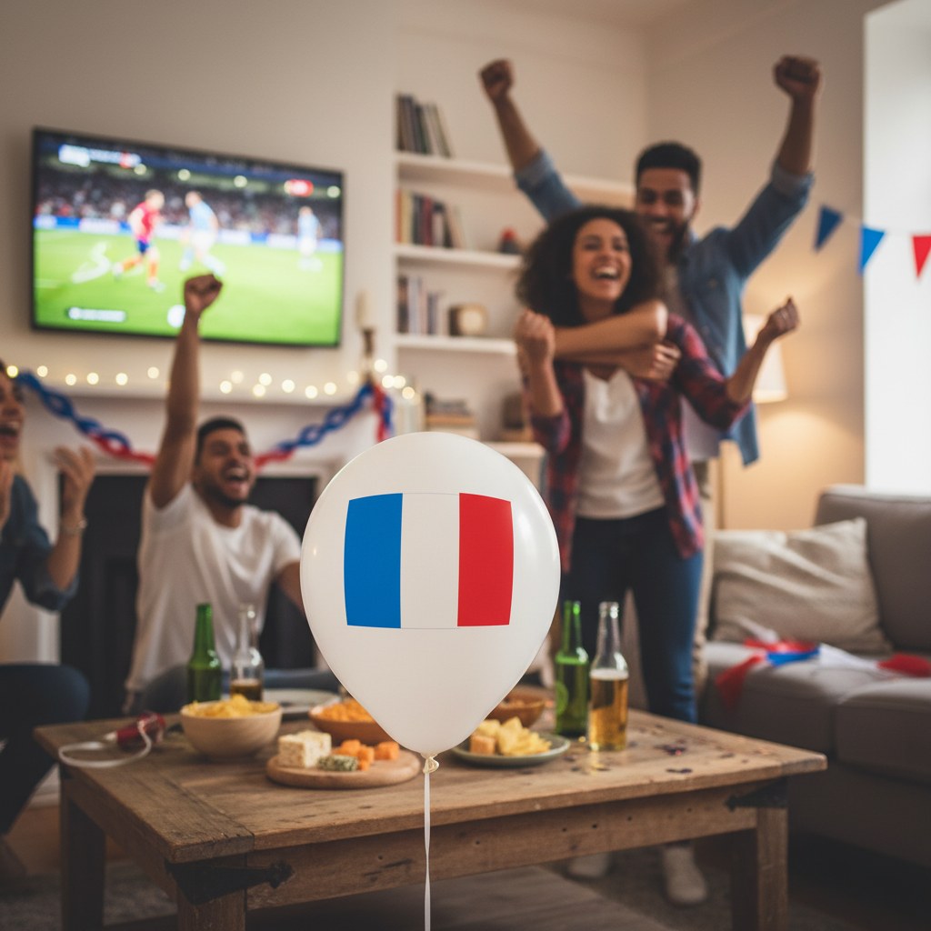 Ballons Latex Tricolores Supporter · Lot de 8