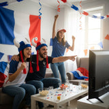 Casque de Gaulois Supporter avec Tresses · Tricolore