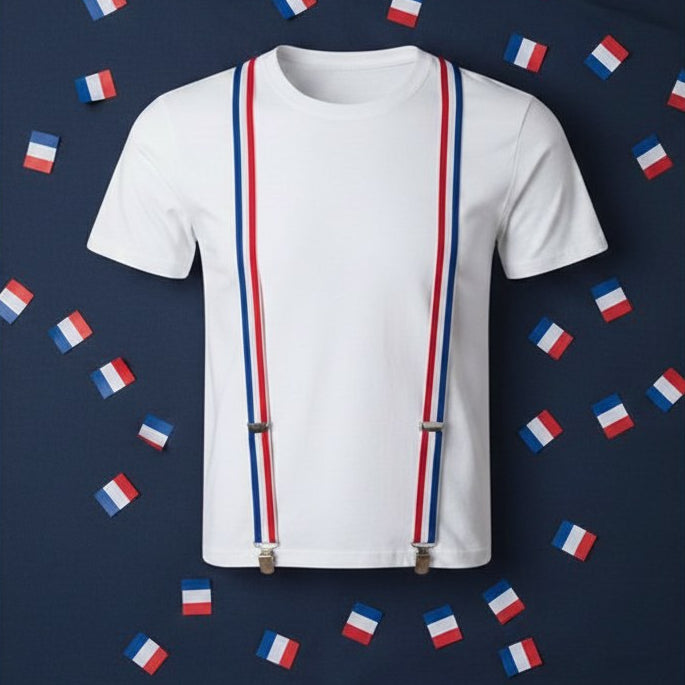 Bretelles Tricolores Supporter France · Accessoire Soirée
