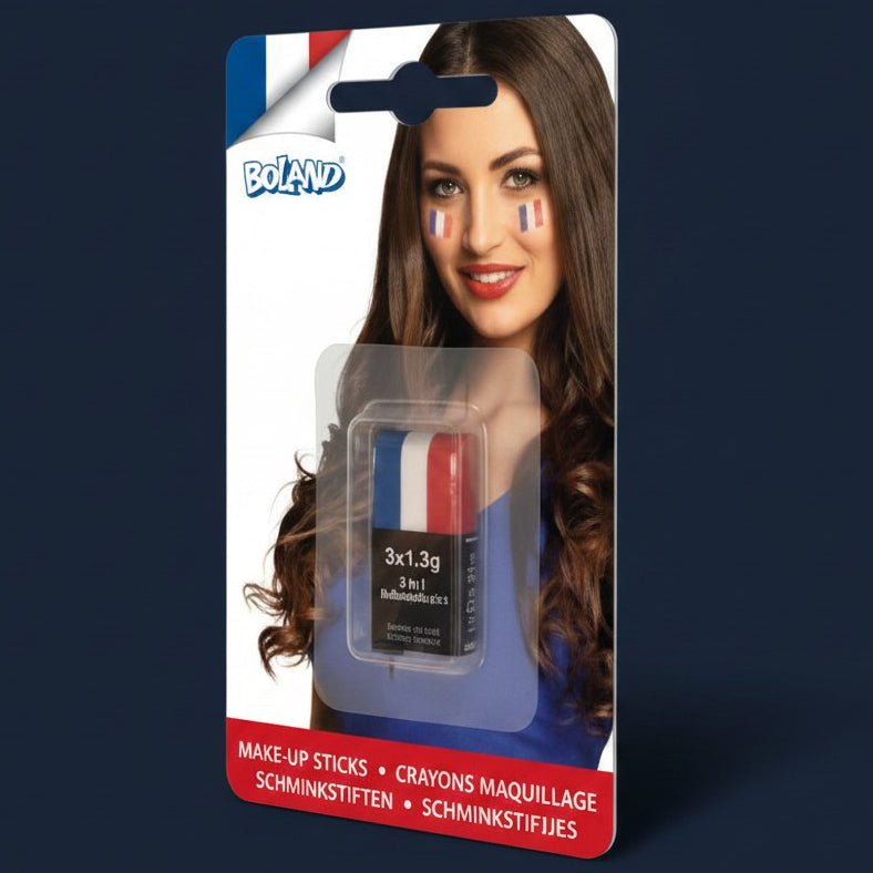 Bâton de Maquillage Tricolore · Accessoire Supporter France