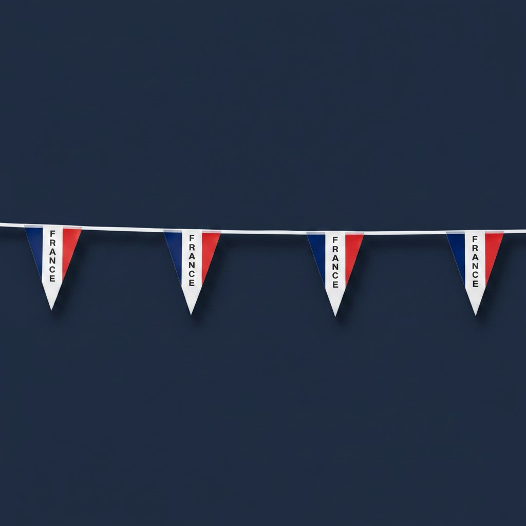 Guirlande 20 Fanions Tricolores France · 10 mètres