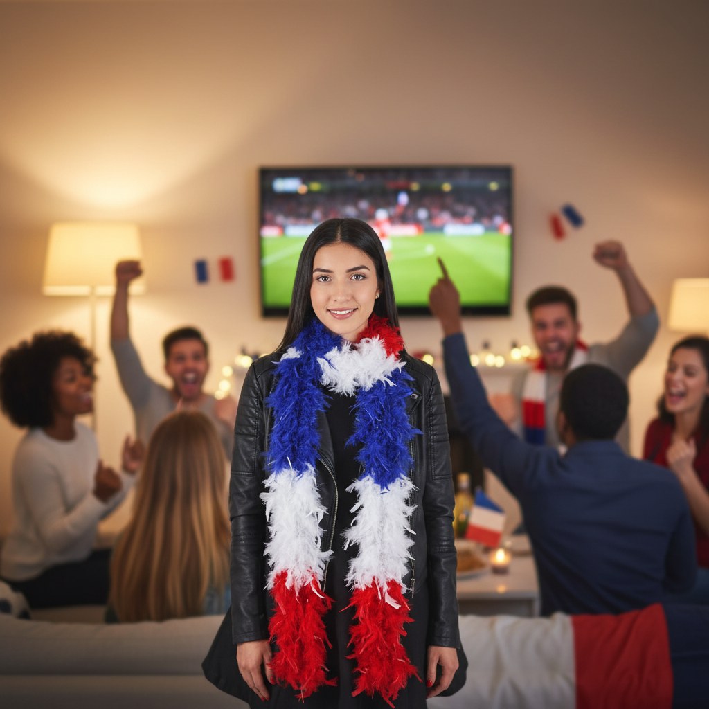 Boa Plumes Tricolore France · 50g Accessoire Supporter