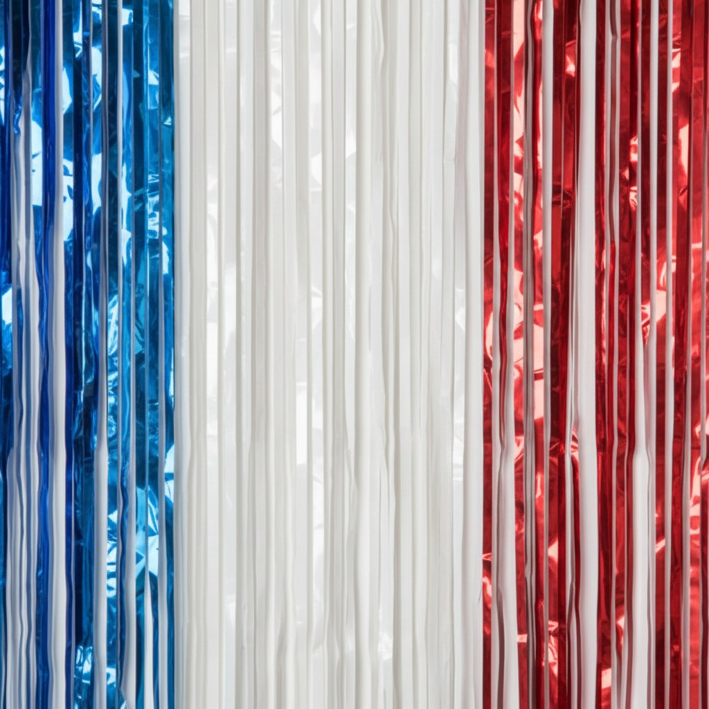 Rideau Lamé Tricolore France · Décoration Soirée 1 x 2 m