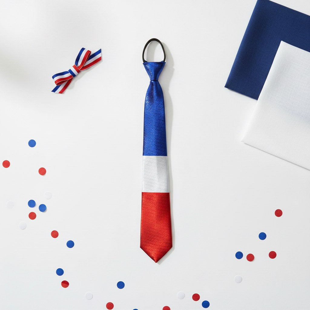 Cravate Tricolore France · Accessoire Supporter