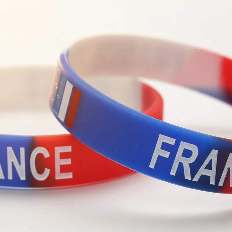 2 Bracelets Silicone France Tricolore