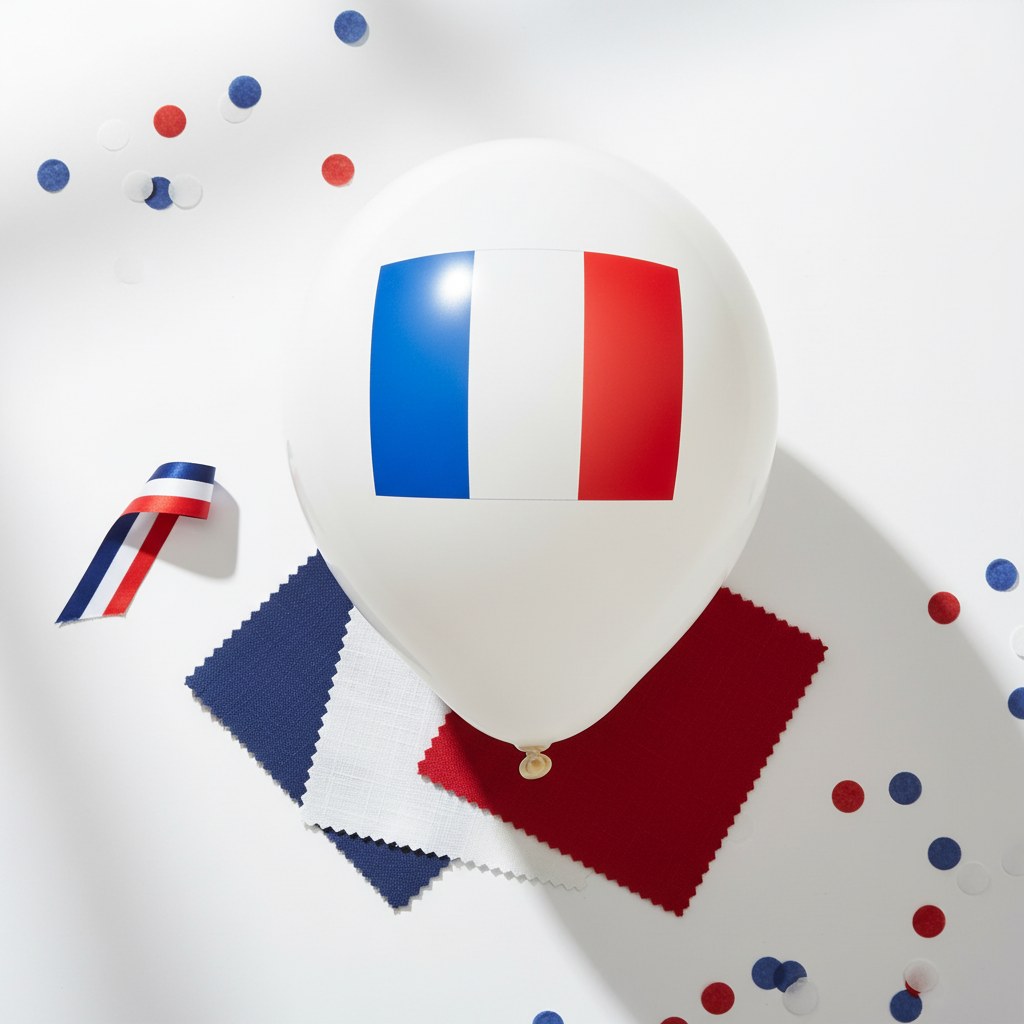 Ballons Latex Tricolores Supporter · Lot de 8