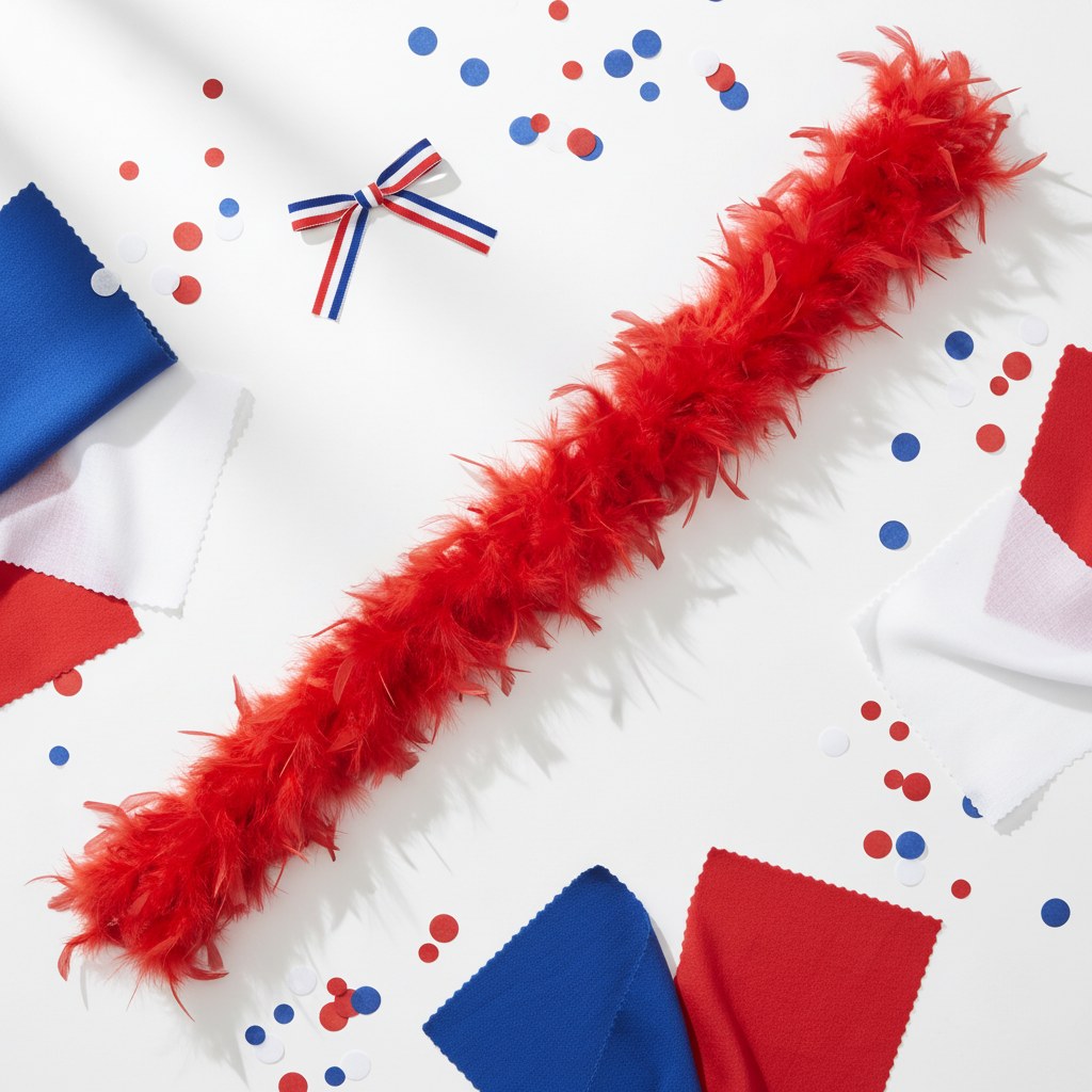 Boa Plumes Rouge · Accessoire Fête Supporter