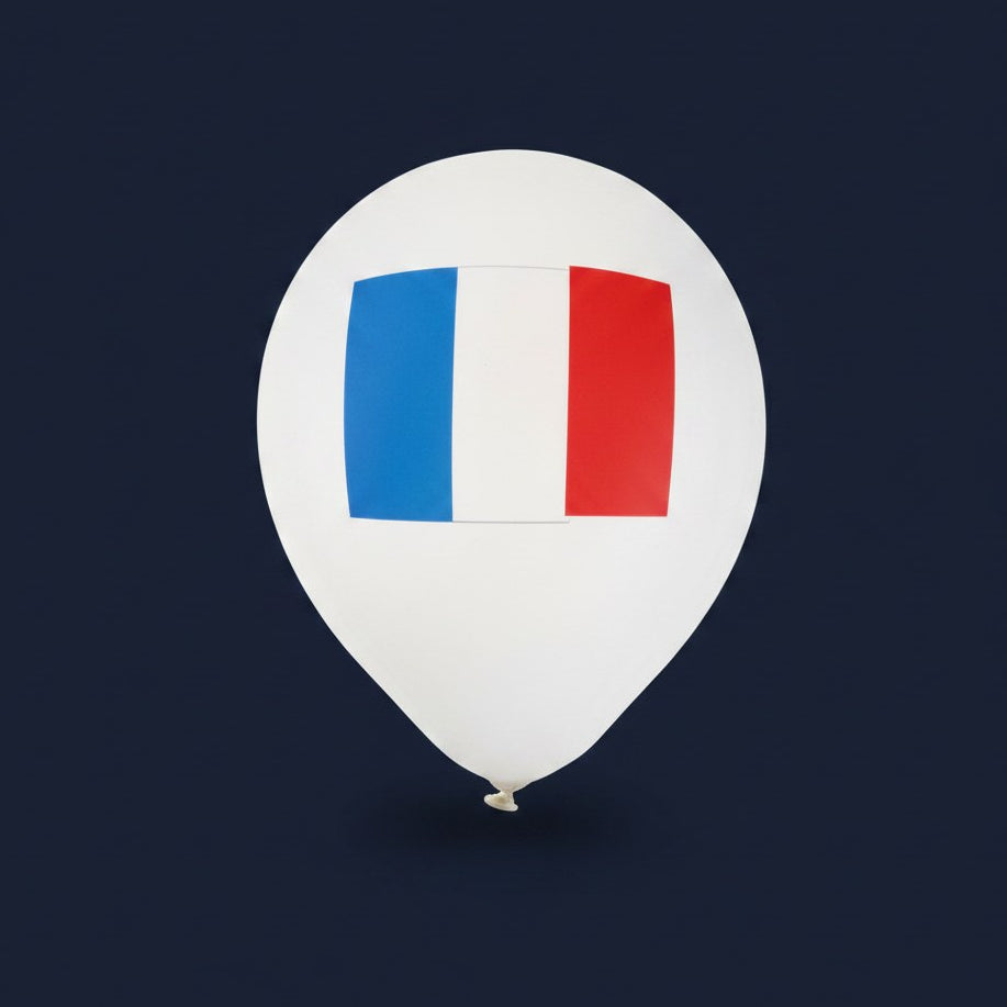 Ballons Latex Tricolores Supporter · Lot de 8
