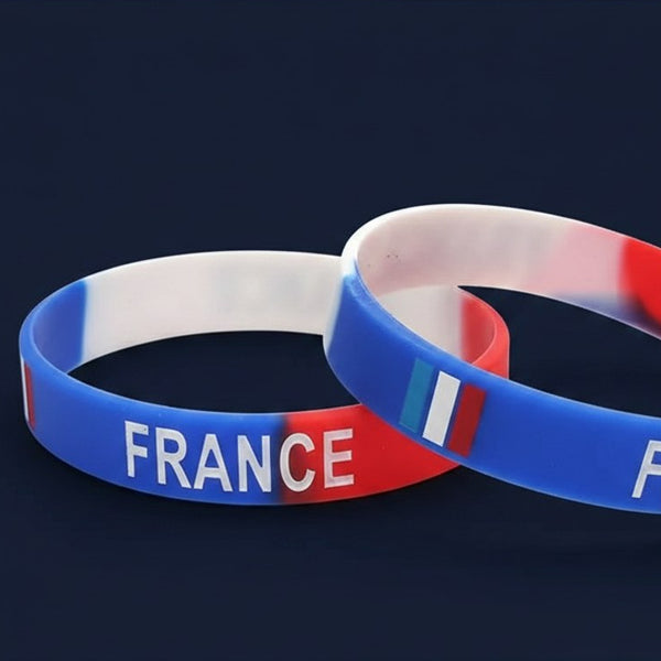 2 Bracelets Silicone France Tricolore