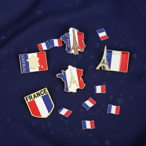 5 Pin's Drapeau France · Broche Supporter Tricolore