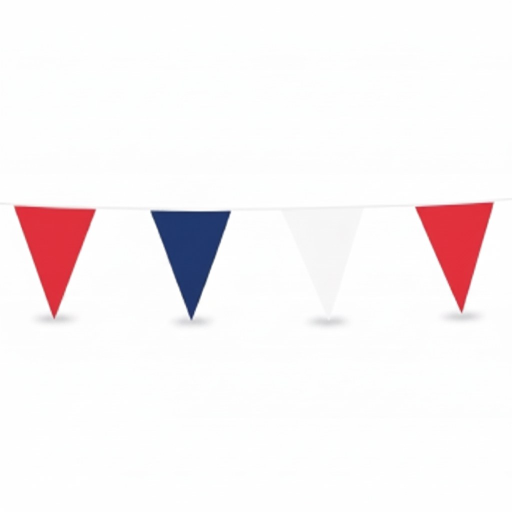 Guirlande Fanions Gigantesque Tricolore · 10 mètres
