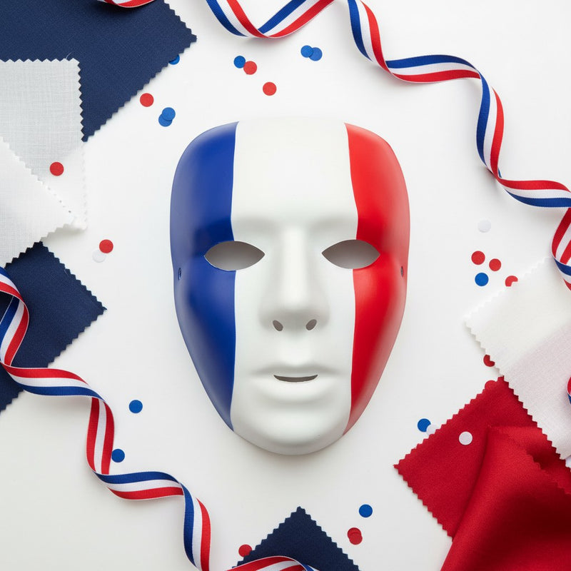 Masque Supporter Tricolore France · Accessoire Soirée