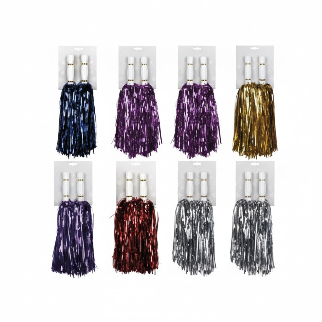 Pompons Supporters Métallisés · Lot de 2