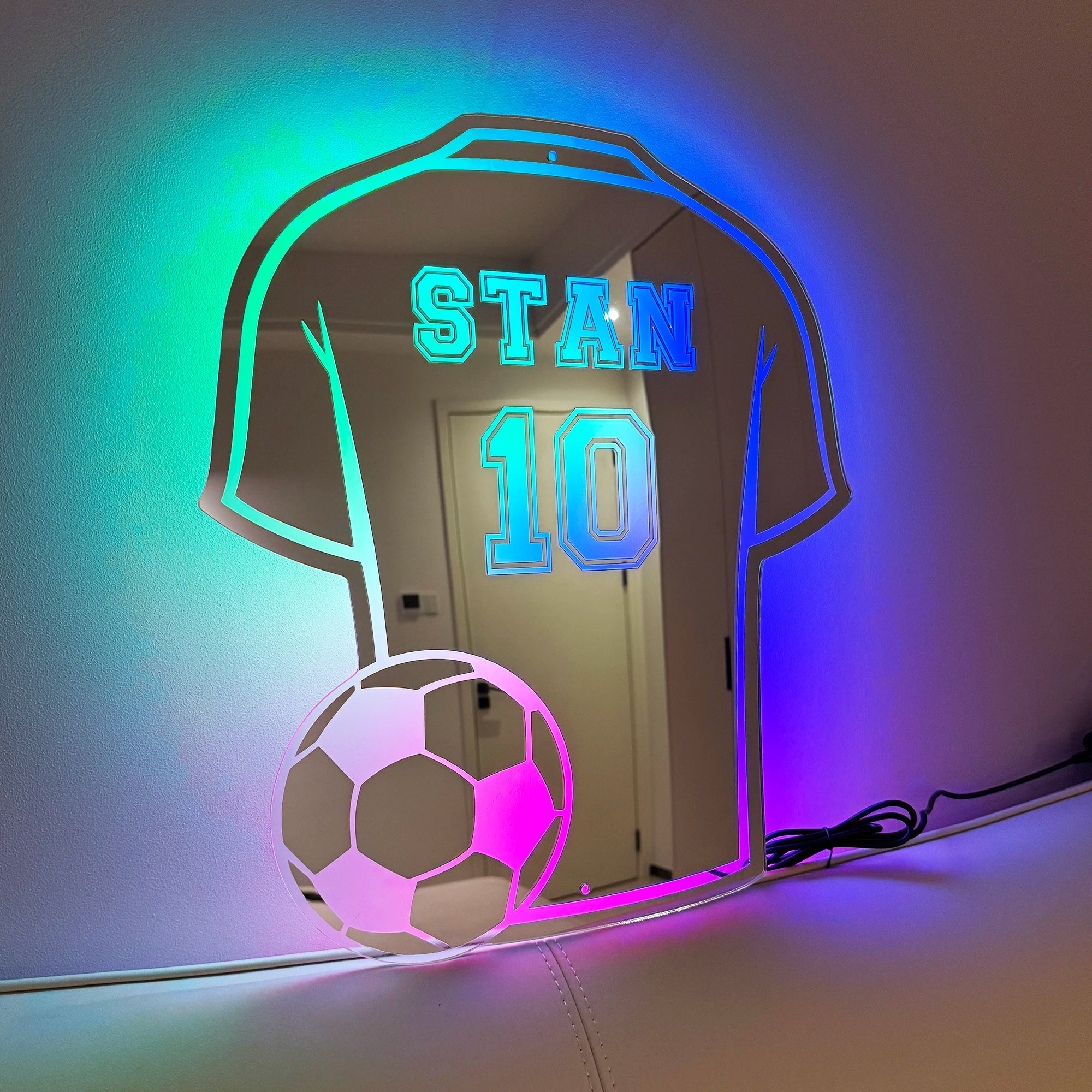 Miroir LED Maillot Foot Perso — supporter France