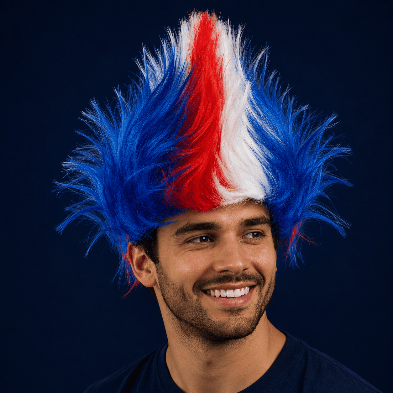 Perruque Tricolore France · Accessoire Supporter Soirée