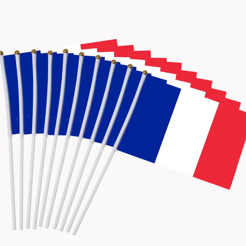 Mini Drapeau France à Main — accessoire supporter équipe de France