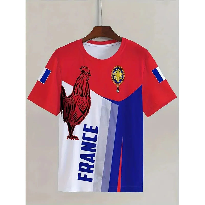 T-shirt rétro coq gaulois France vintage supporter football — vue 9