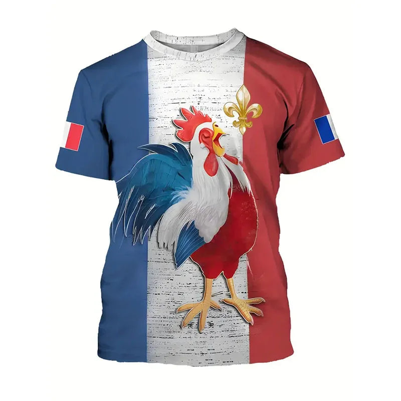 T-shirt rétro coq gaulois France vintage supporter football — vue 10