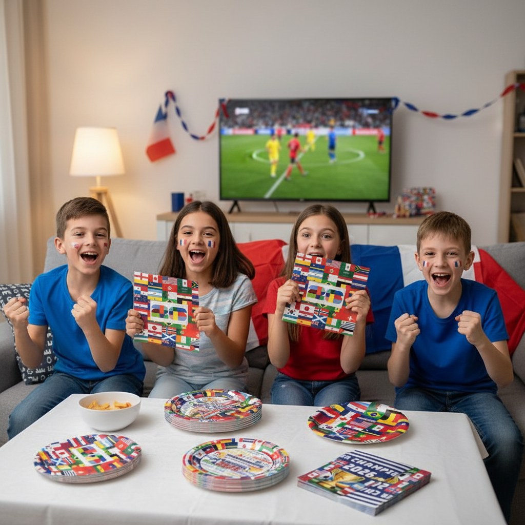 Kit Fête Football · 20 Assiettes et Serviettes