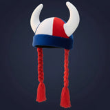 Casque de Gaulois Supporter avec Tresses · Tricolore