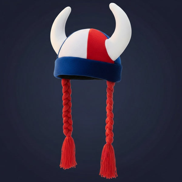 Casque de Gaulois Supporter avec Tresses · Tricolore