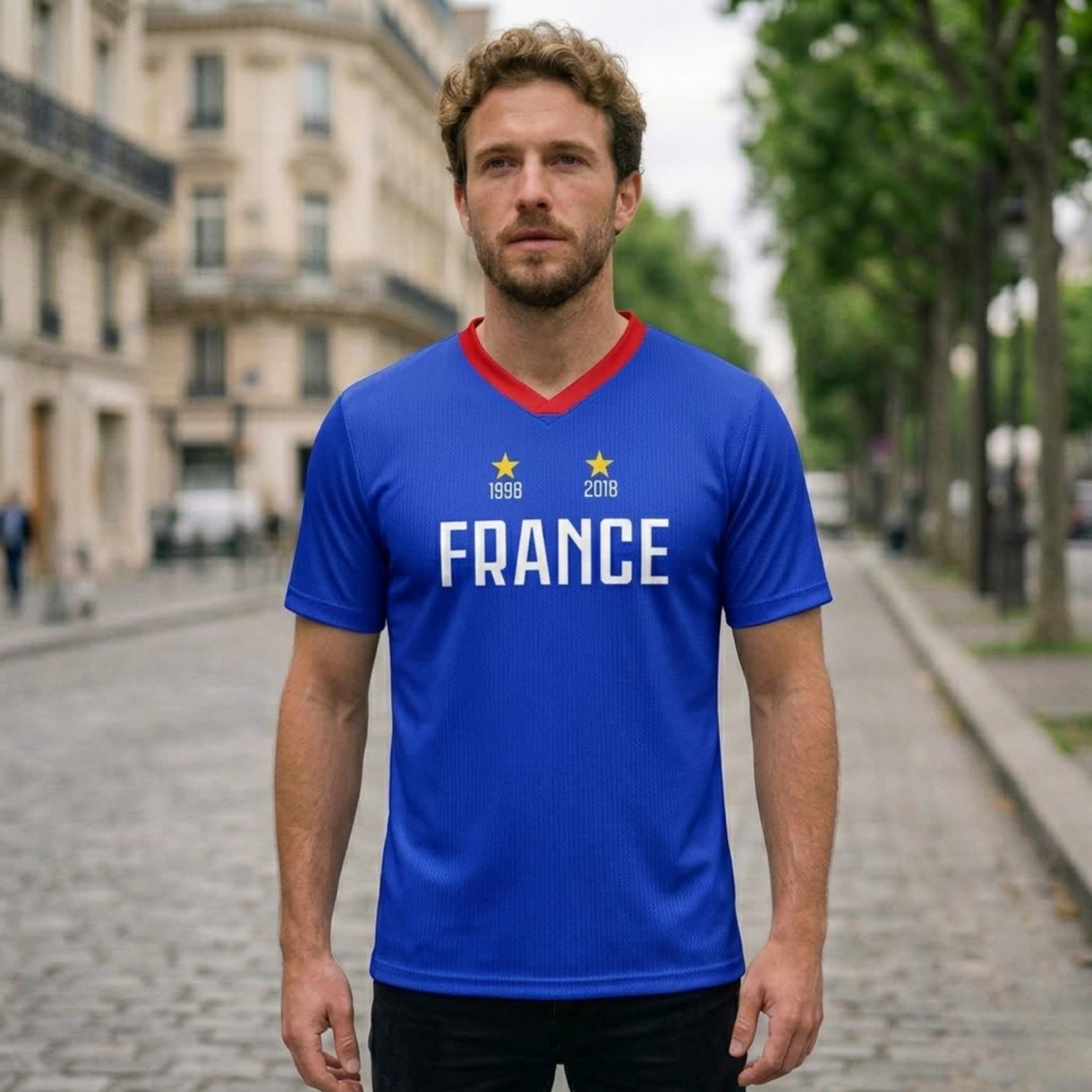 adulte3: Maillot France Classique porté - vue face