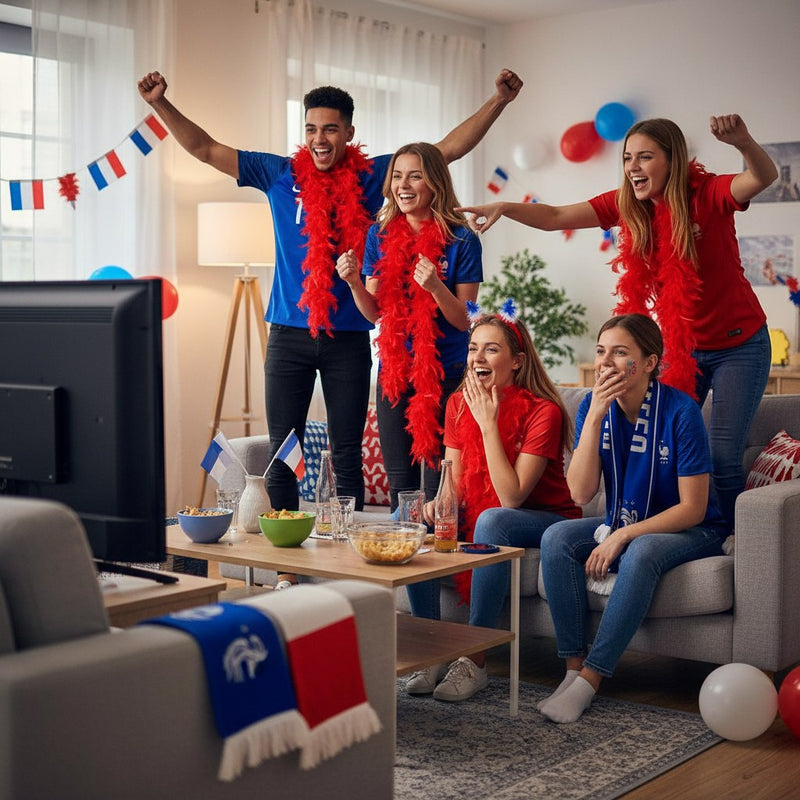 Boa Plumes Rouge · Accessoire Fête Supporter