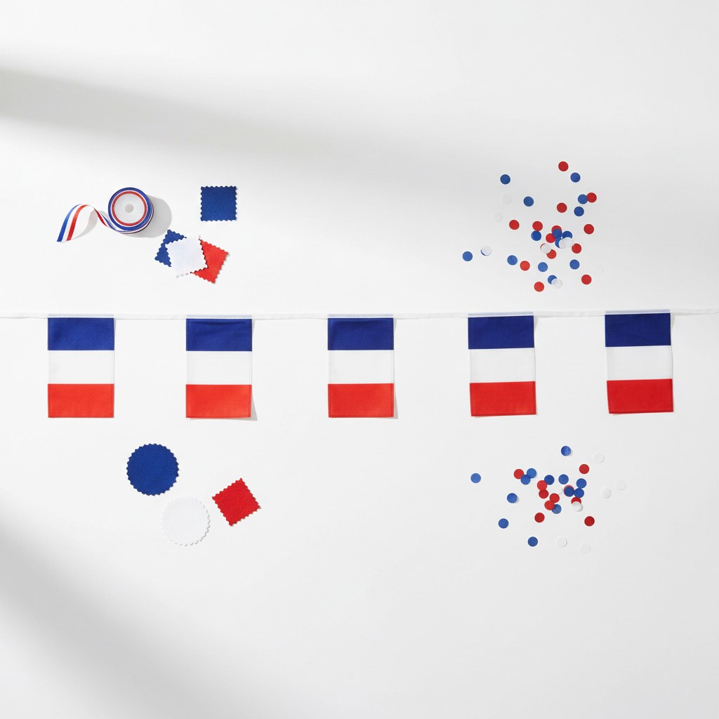 Guirlande 10 Drapeaux France Tricolore · 5 mètres
