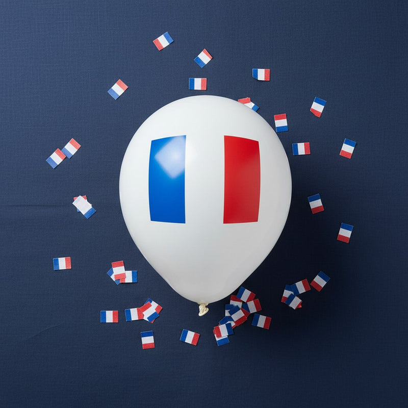 Ballons Latex Tricolores Supporter · Lot de 8