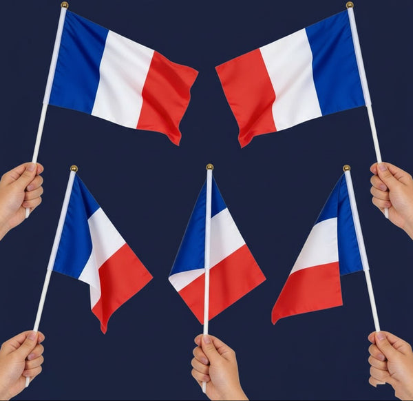 Mini Drapeau France à Main · Accessoire Supporter Tricolore