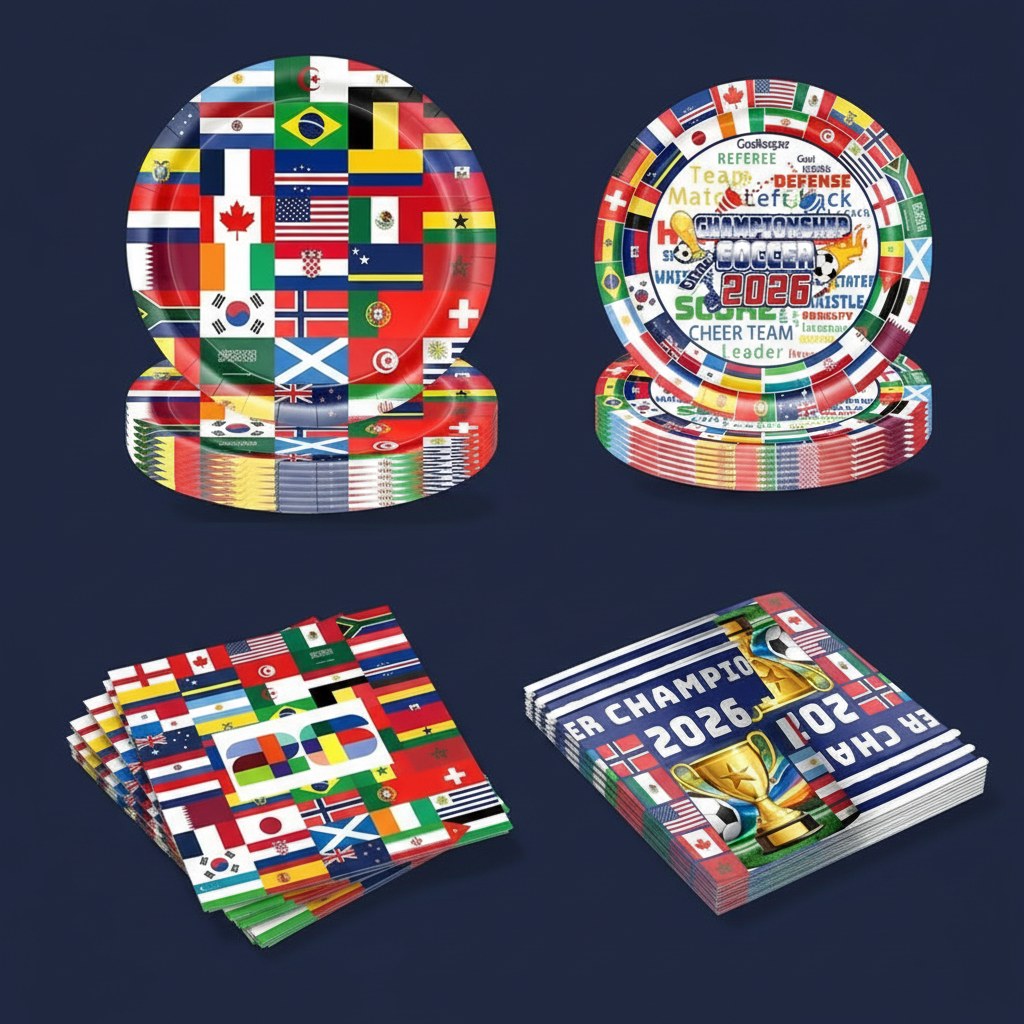 Kit Fête Football · 20 Assiettes et Serviettes