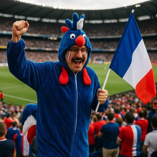 Déguisement Coq Gaulois Tricolore · Combinaison Supporter France