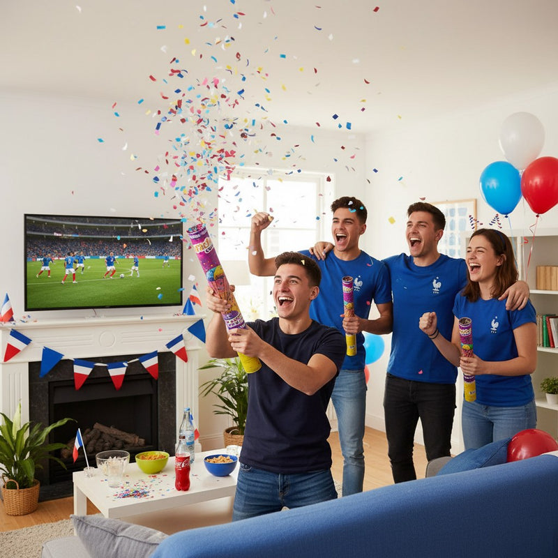 Canon à Confettis Tricolores · Animation Supporter France