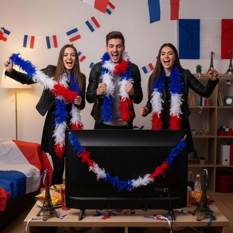 Boa Plumes Tricolore France · 50g Accessoire Supporter